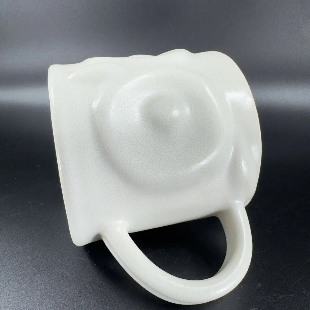 Pottery Barn Stoneware Pottery OWL Coffee Mug‎ Cup Shaped Whimsical Bird Mug